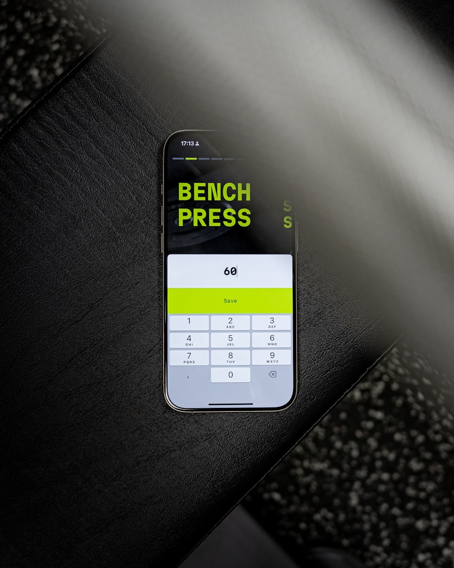 Smartphone showing a workout tracking screen